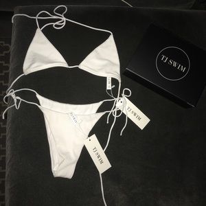 TJ Swim - White String Bikini